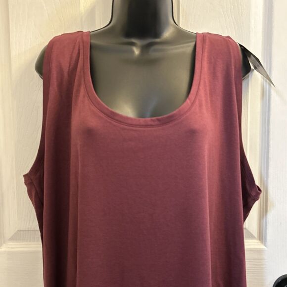 NWT Ava & Viv Women's Plus Size Sleeveless Tank Top Burgundy Red Size 3X - Picture 9 of 15
